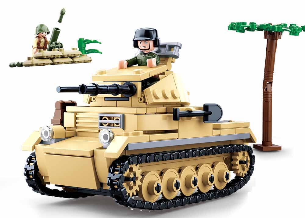 Panzer II brick tank model - Sluban M38-B0691 - 356 bricks