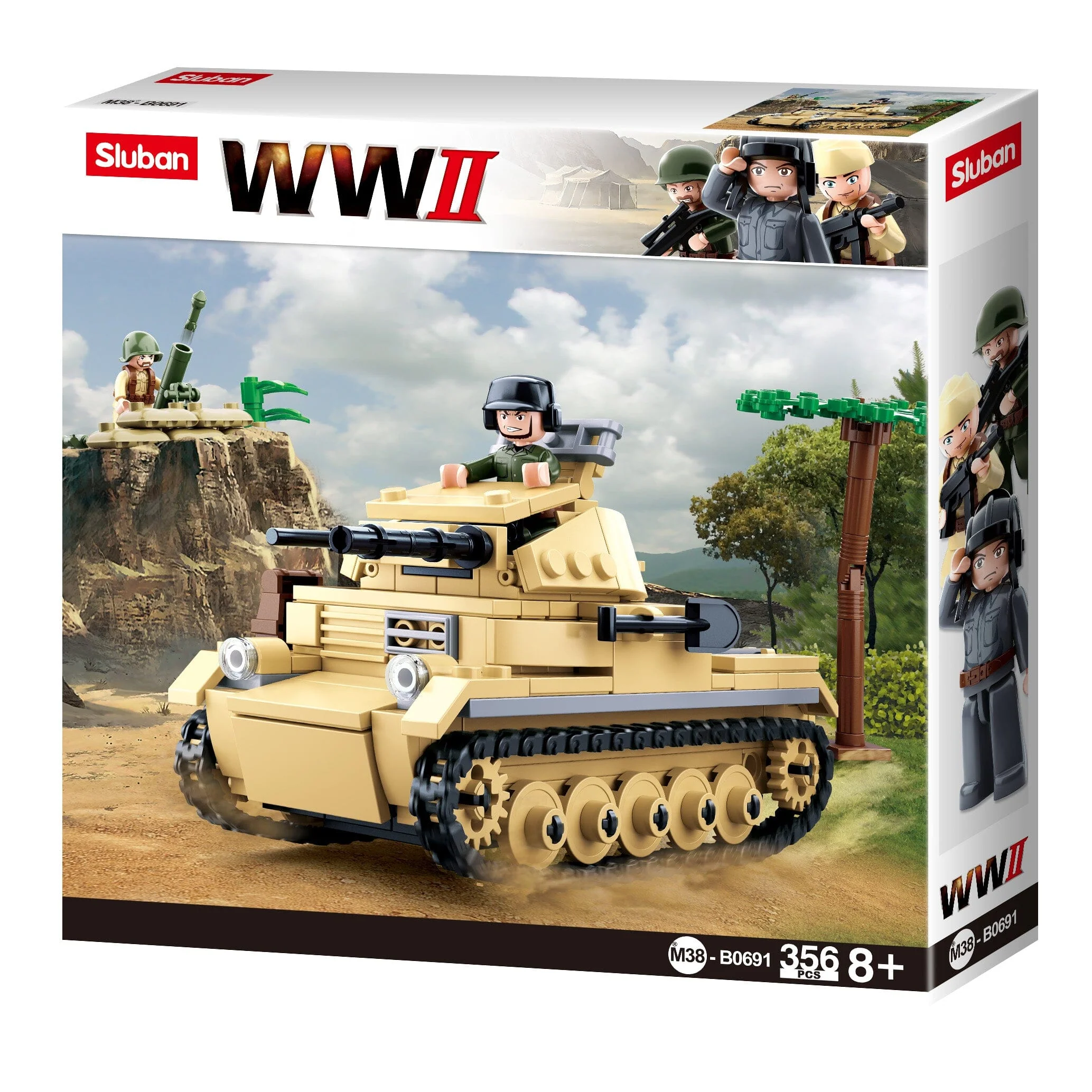 Panzer II brick tank model - Sluban M38-B0691 - 356 bricks - Image 5