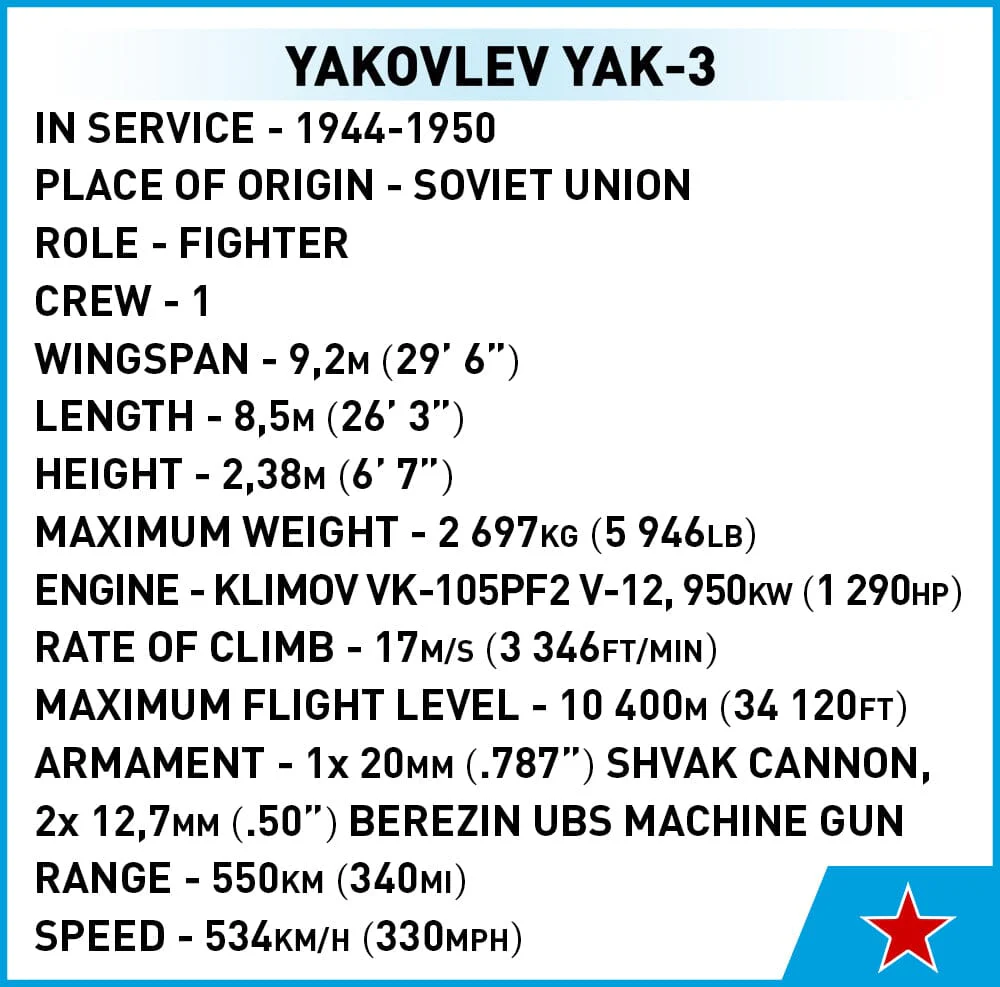 Yakovlev Yak-3 brick plane model - COBI 5862 - 140 bricks - Image 7